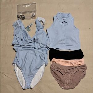 Kindred bravely M maternity bundle longline bra swimsuit underwear NWT